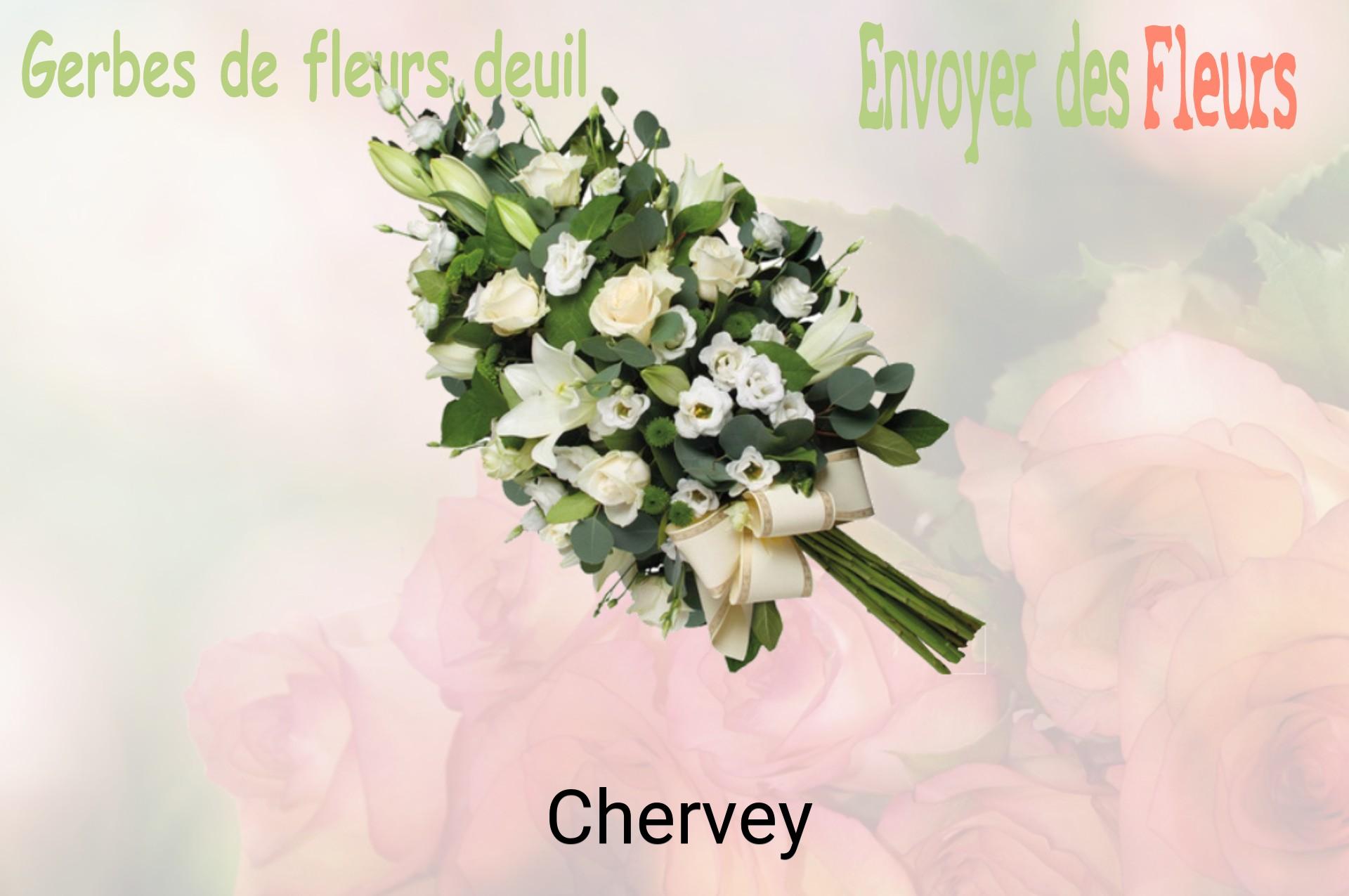 Gerbe de fleurs de deuil livrée à Chervey